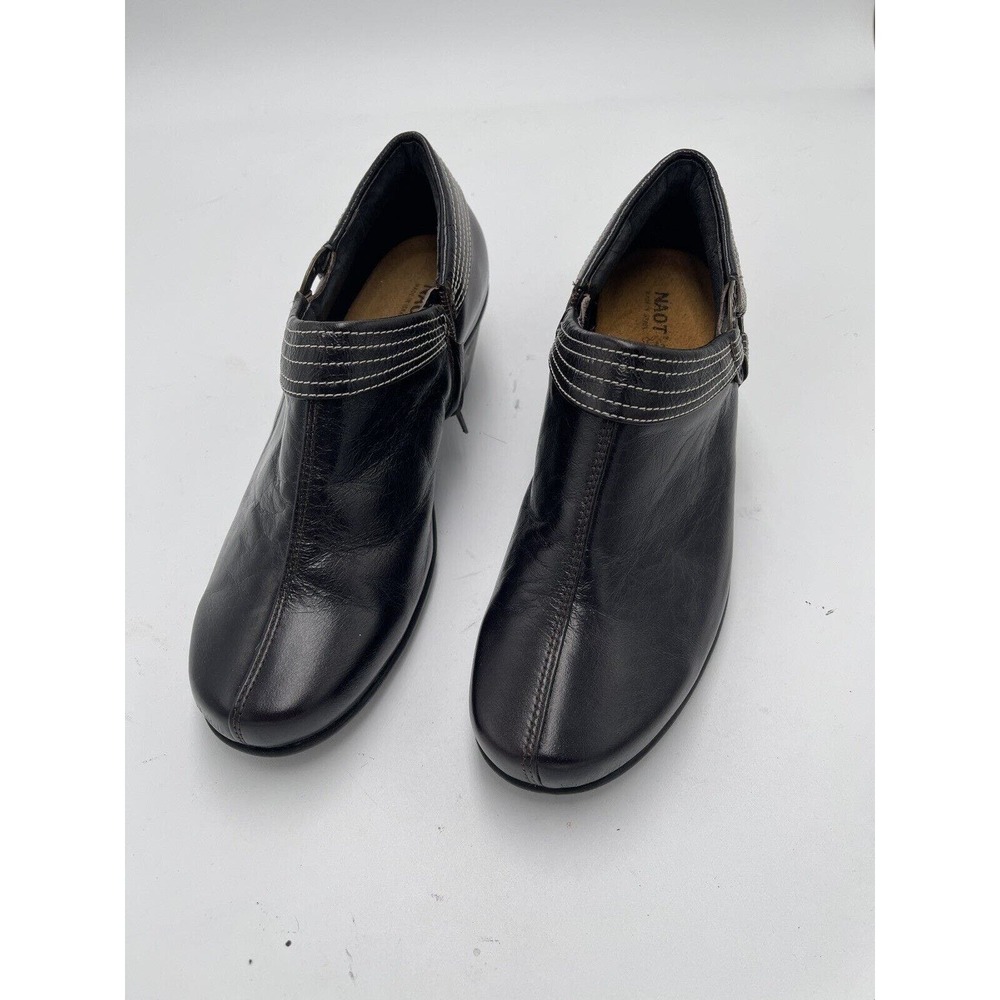 Naot Shoes Womens 7.5 38 Leather Black Round Toe Casual Comfort Low Heel